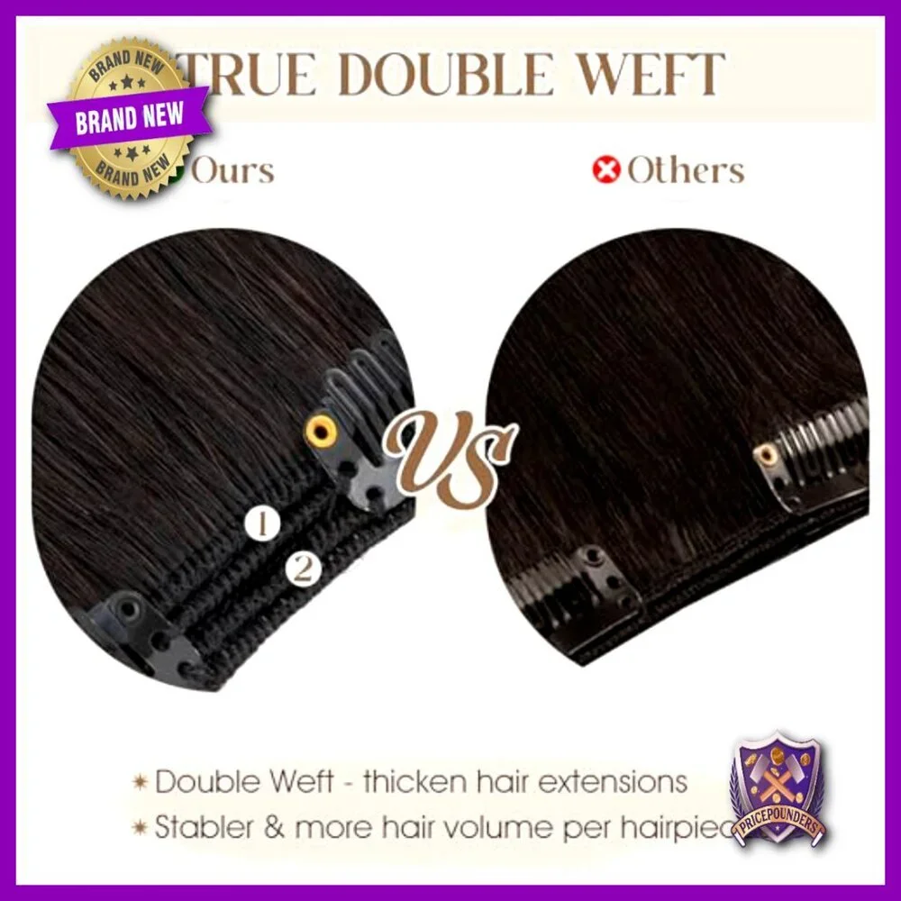 18 Inch Clip-In Human Hair Extensions 8 Wefts 140g Straight Remy